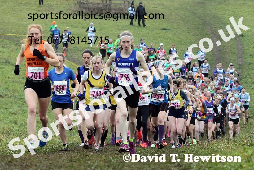Senior women, 2021 North Eastern Cross Country Championships, Sedgefield. Photo: David T. Hewitson/Sports for All Pics